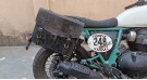 For Royal Enfield Bear 650 Genuine Leather Pannier Bags Black With Saddle Stays - SPAREZO